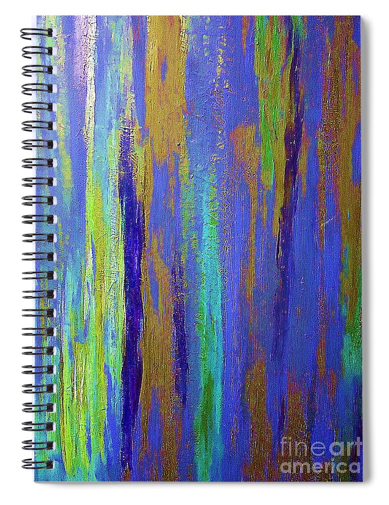 Into The Blue Abstract Spiral Notebook featuring the painting Into the Blue Abstract 2 by Saundra Myles