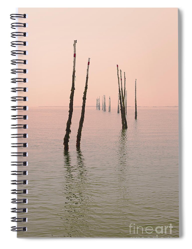 Festblues Spiral Notebook featuring the photograph Into the Pink Sunset... by Nina Stavlund