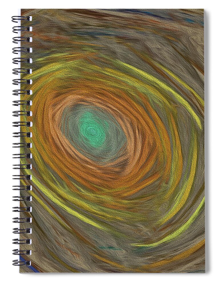 Fractal Spiral Notebook featuring the painting Into The Rabbit Hole by Deborah Benoit