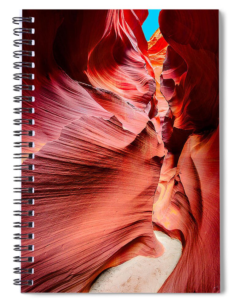 Antelope Canyon Spiral Notebook featuring the photograph Into the Slot 1 by Jason Chu