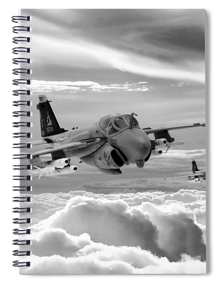 A6 Intruder Spiral Notebook featuring the digital art Intruder by Airpower Art