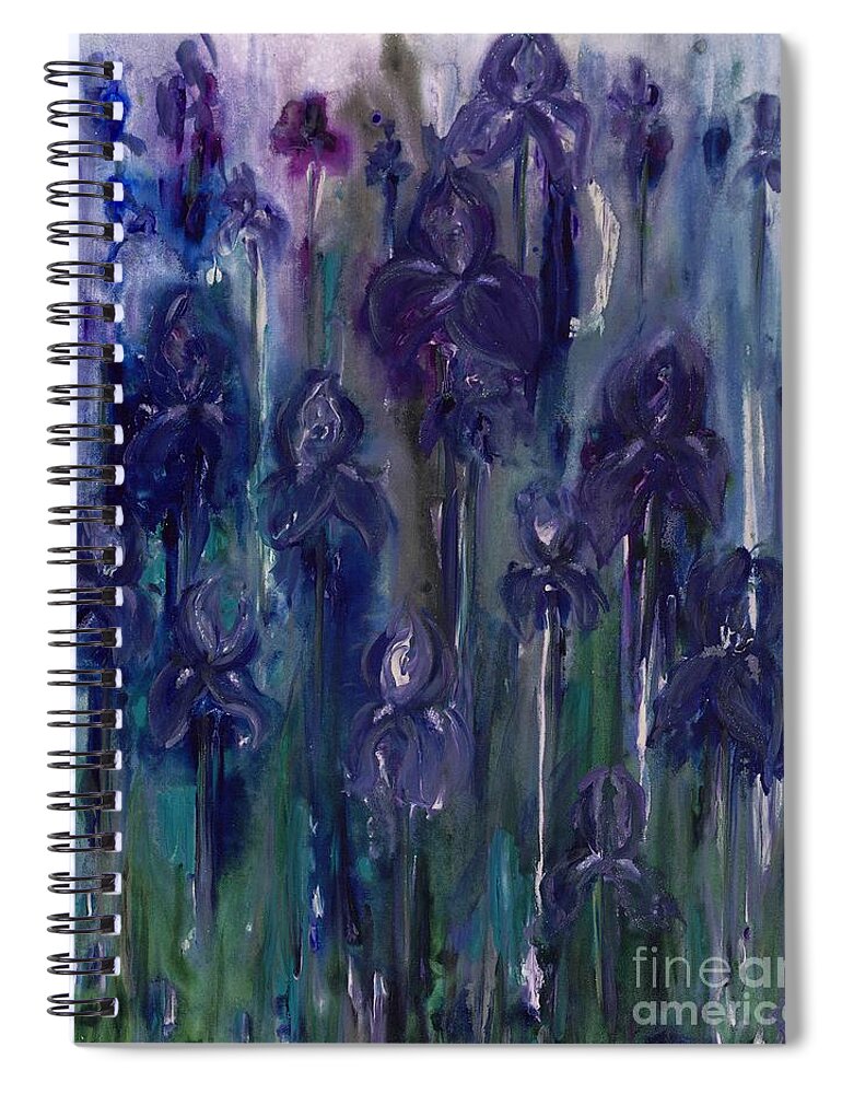 Iris Spiral Notebook featuring the painting Iris Dream by Patty Vicknair