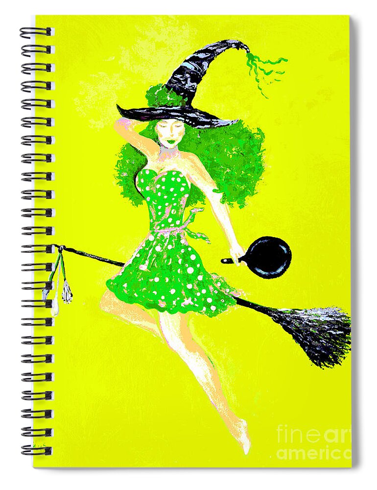 Digital Spiral Notebook featuring the painting Irish Kitchen Witch by Alys Caviness-Gober