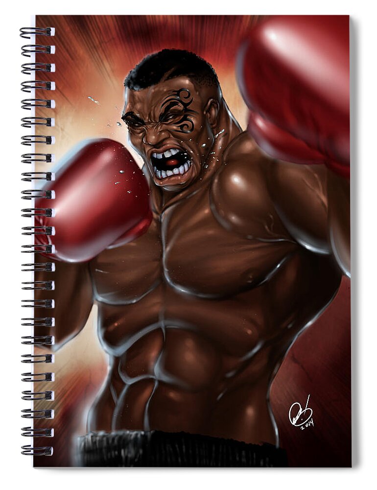 Mike Spiral Notebook featuring the painting Iron Mike by Pete Tapang