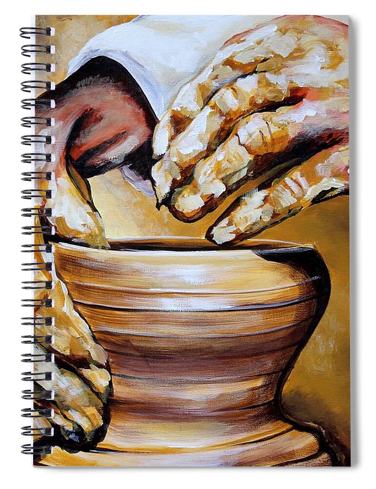 Potter Spiral Notebook featuring the painting Isaiah Sixty Four Verse Eight by Karl Wagner