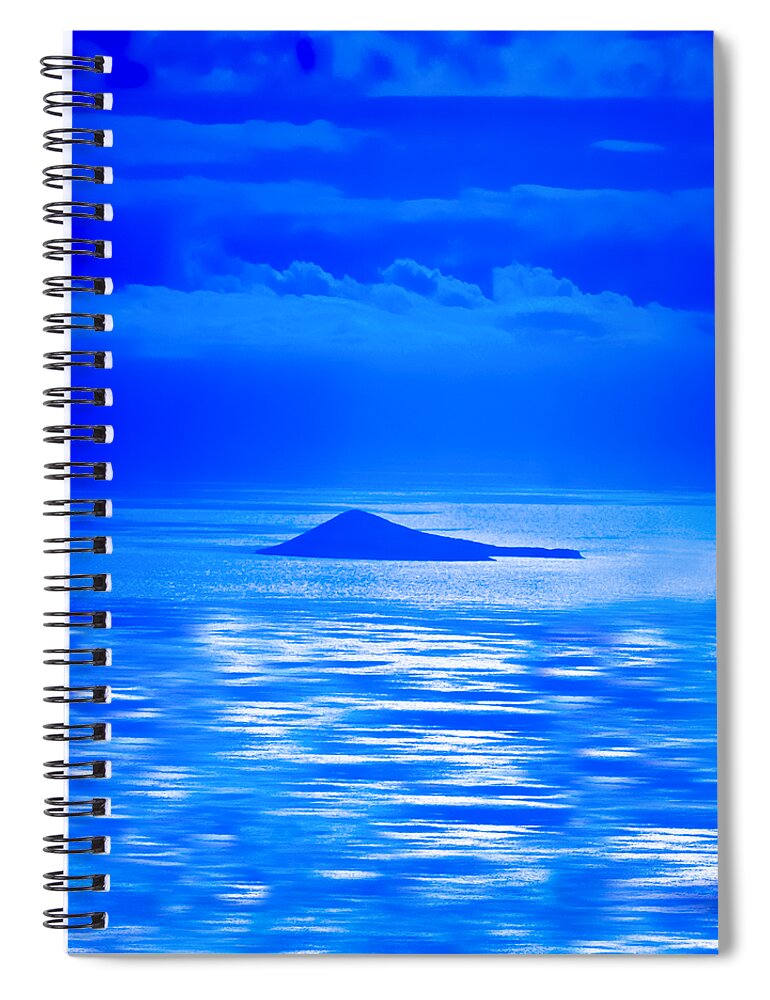 Aqua Spiral Notebook featuring the photograph Island of Yesterday wide crop by Christi Kraft