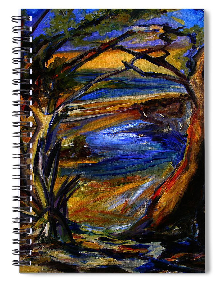 Art Spiral Notebook featuring the painting Island Waters St. Kitts by Julianne Felton