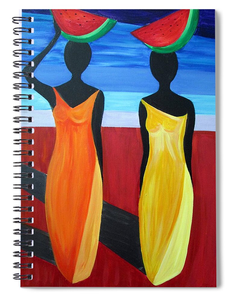 Women Spiral Notebook featuring the painting Island women by Rosie Sherman
