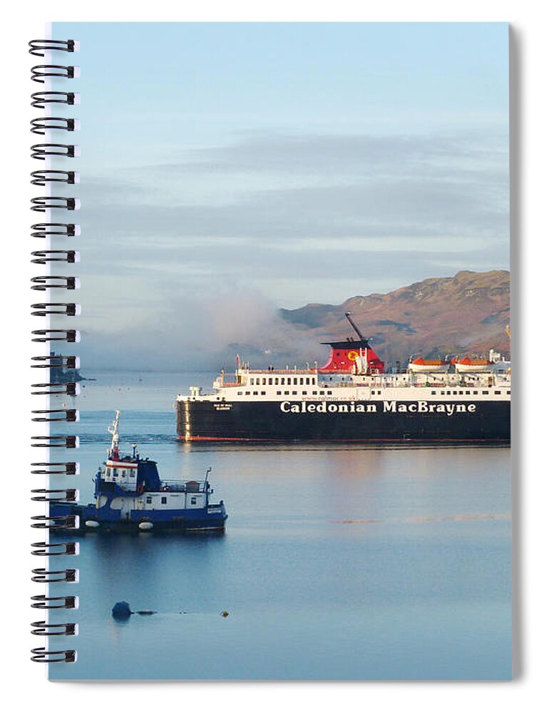 Caledonian Macbrayne Spiral Notebook featuring the photograph Isle of Mull Ferry - Oban by Phil Banks