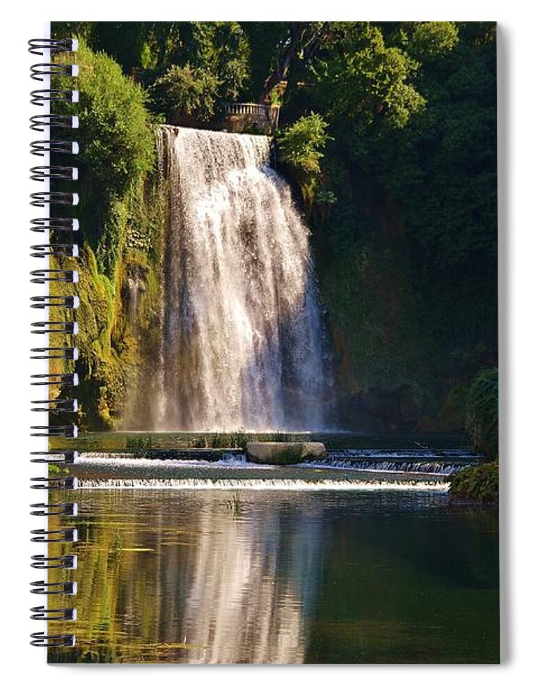 Isola Del Liri Spiral Notebook featuring the photograph Isola del Liri falls by Dany Lison