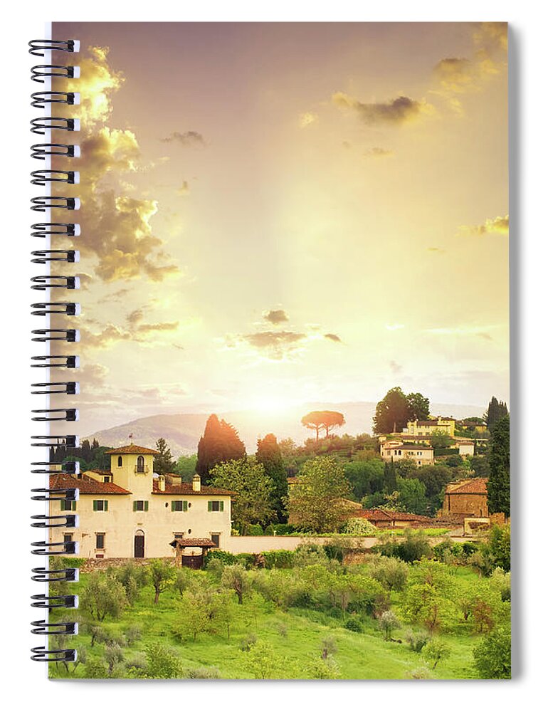 Built Structure Spiral Notebook featuring the photograph Italian Landscape by Dtokar