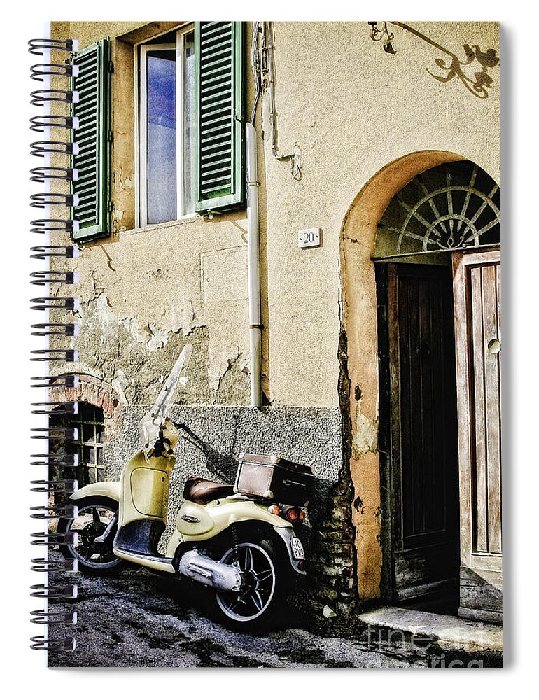 Timothy Hacker Spiral Notebook featuring the photograph Italian Motor Scooter by Timothy Hacker