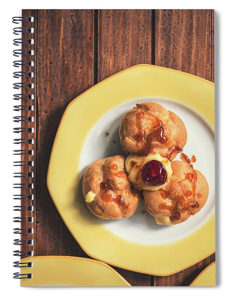 Cherry Spiral Notebook featuring the photograph Italian Pastries by Franckreporter