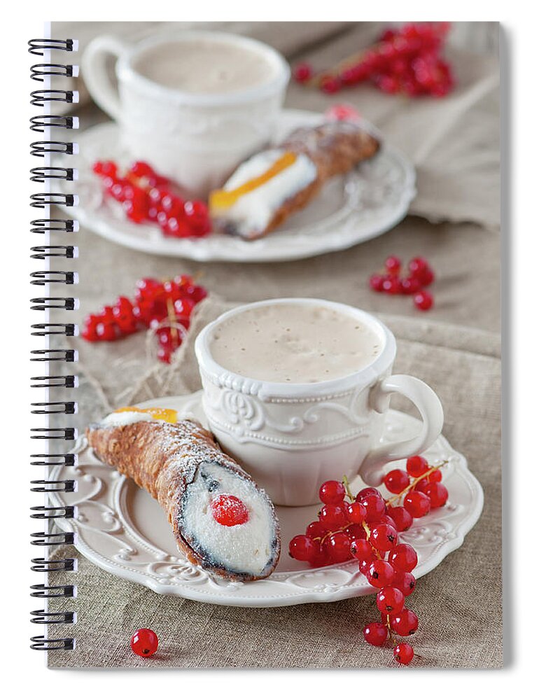 Breakfast Spiral Notebook featuring the photograph Italian Traditional Sweet by Oxana Denezhkina