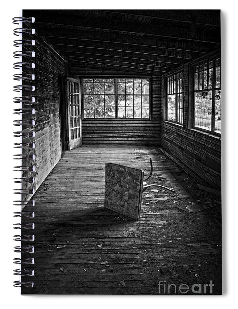Black And White Spiral Notebook featuring the photograph It's Empty Now by Debra Fedchin