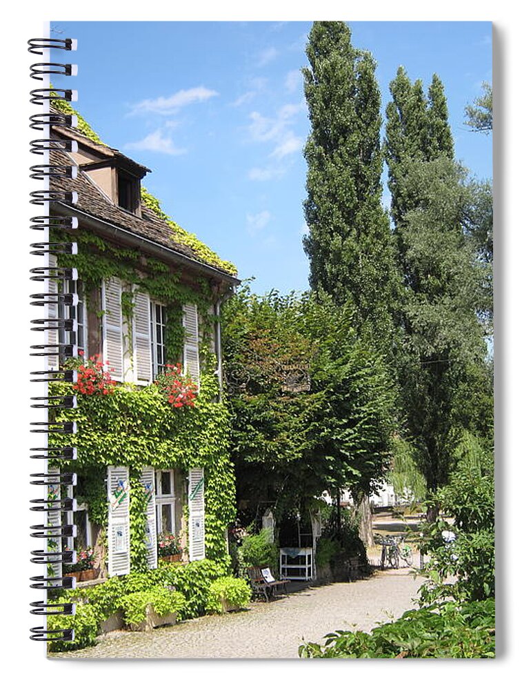 Timber Spiral Notebook featuring the photograph Ivy covered house in Strasbourg France by Amanda Mohler
