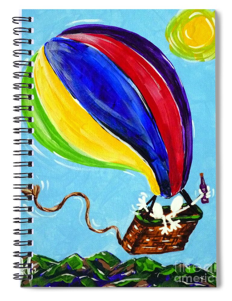 Jack Spiral Notebook featuring the painting Jack and Charlie Fly Away by Jackie Carpenter