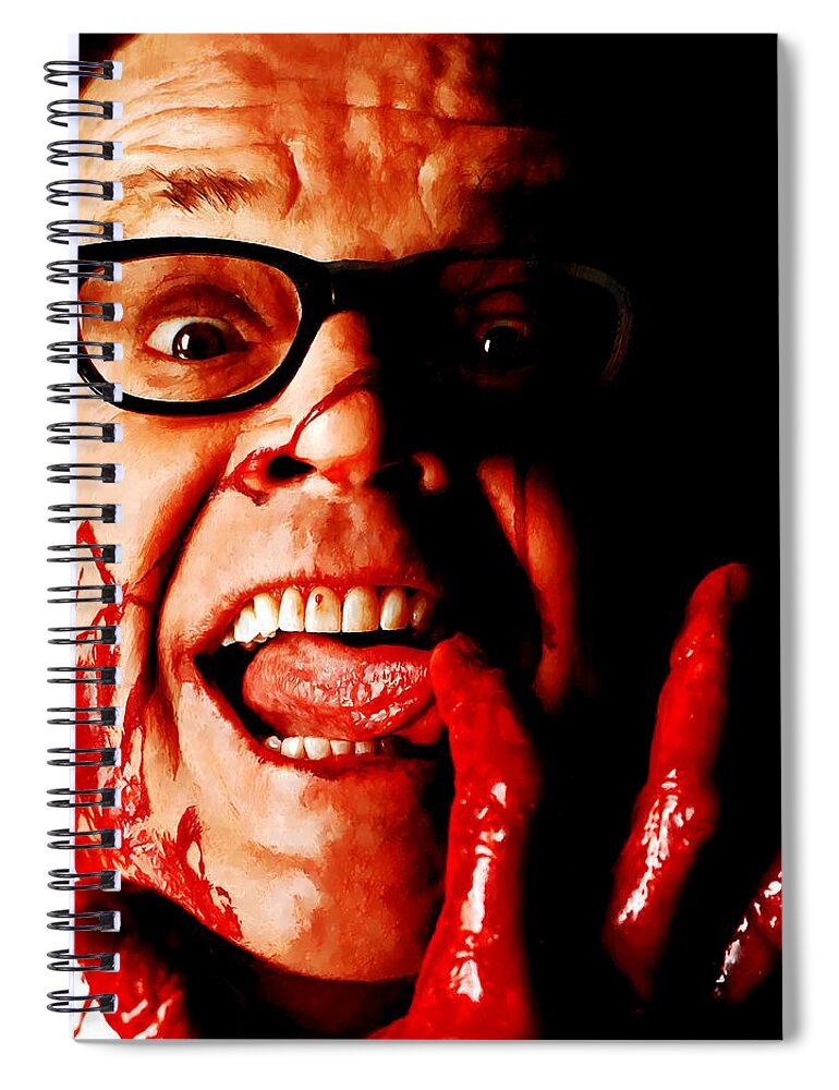 Digital Painting Spiral Notebook featuring the digital art Jack Nicholson painted from photo of Matthew Rolston by Gabriel T Toro