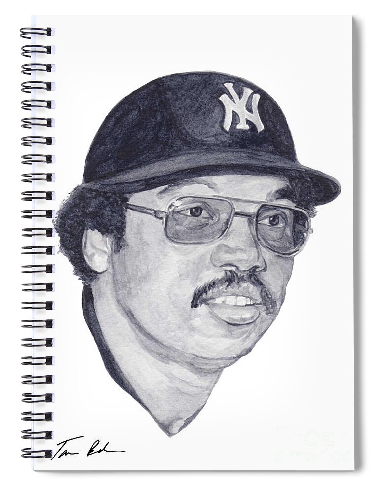 Reggie Jackson Spiral Notebook featuring the painting Jackson by Tamir Barkan