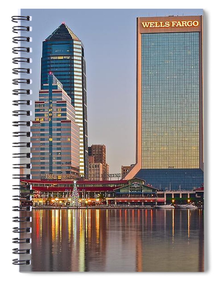 Jacksonville Spiral Notebook featuring the photograph Jacksonville Over St Johns River by Frozen in Time Fine Art Photography