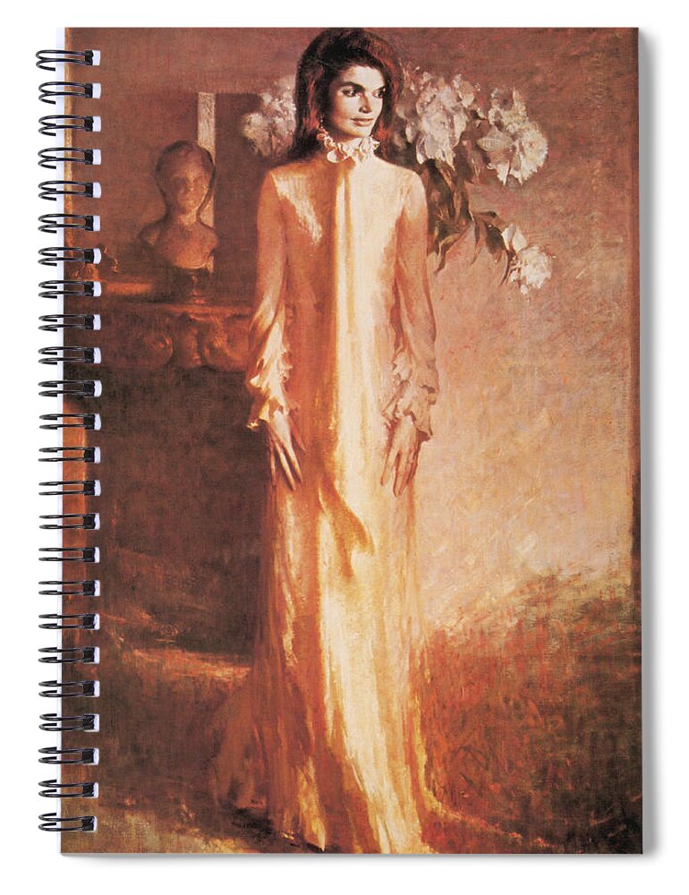 Government Spiral Notebook featuring the painting Jacqueline Kennedy, First Lady by Science Source