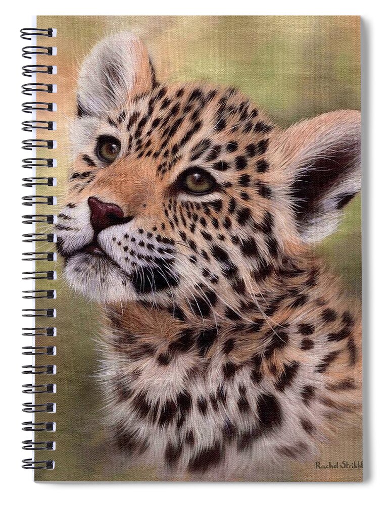 Jaguar Cub Spiral Notebook featuring the painting Jaguar Cub Painting by Rachel Stribbling