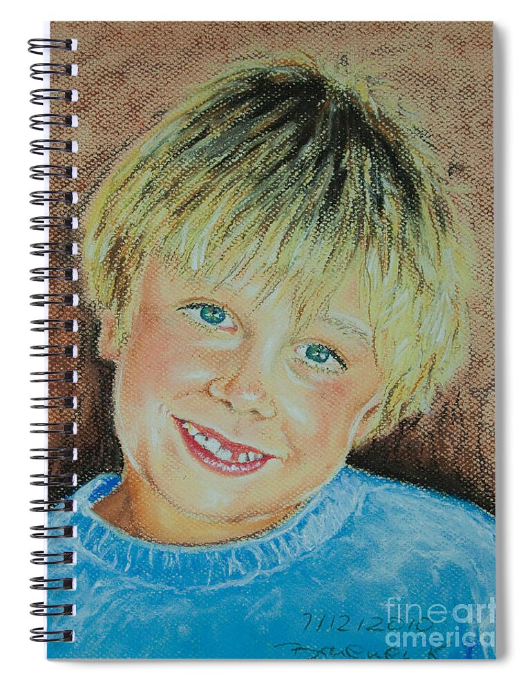 Boy Spiral Notebook featuring the pastel Jake by Katharina Bruenen