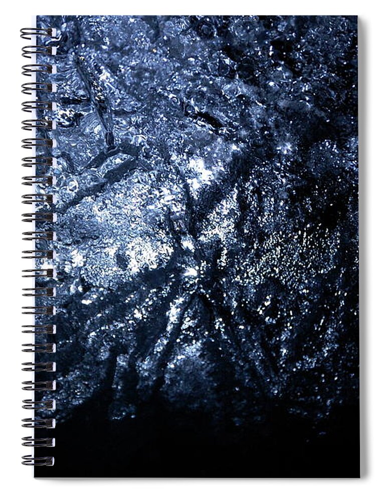 Gray Spiral Notebook featuring the photograph Jammer Blue Hematite 001 by First Star Art