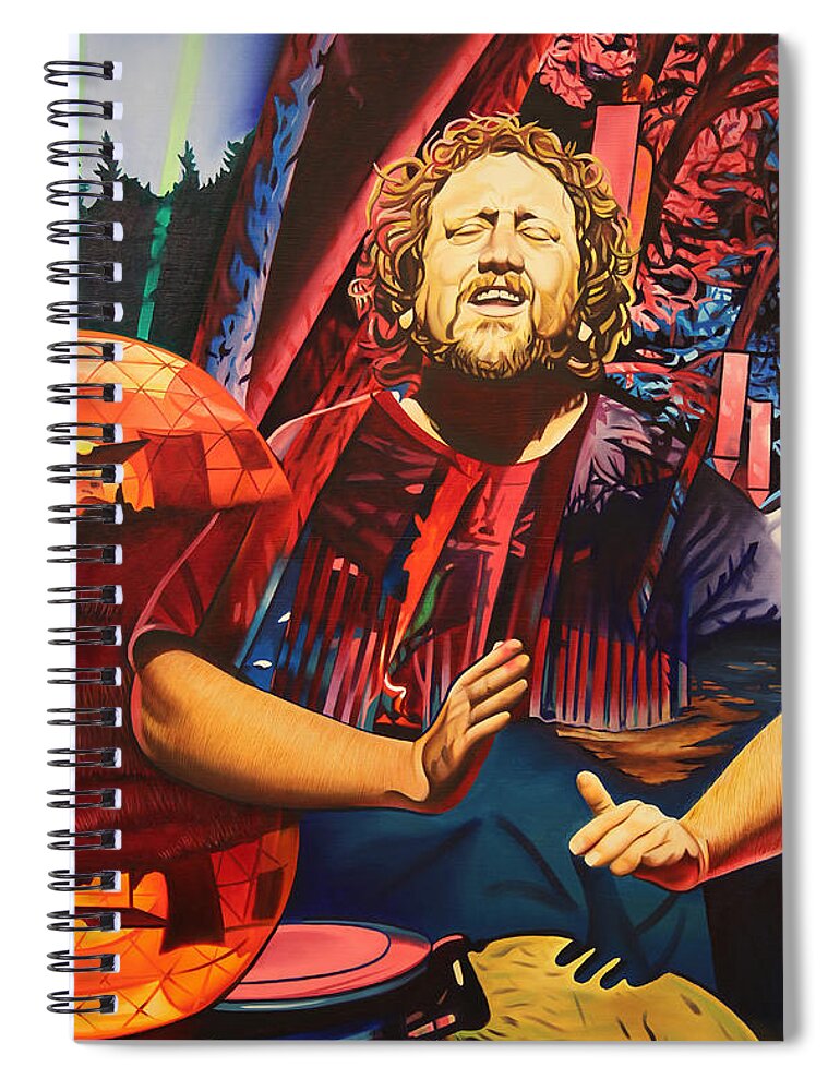 The String Cheese Incident Spiral Notebook featuring the painting Jason Hann at Horning's Hideout by Joshua Morton