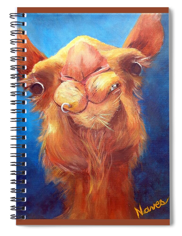 Camel Spiral Notebook featuring the painting Jay Z Camel by Deborah Naves