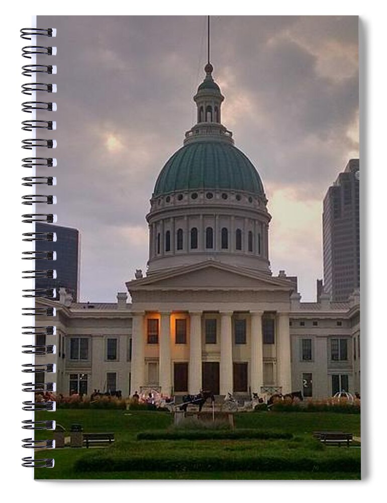 History Spiral Notebook featuring the photograph Jefferson Memorial Bldg by Chris Tarpening