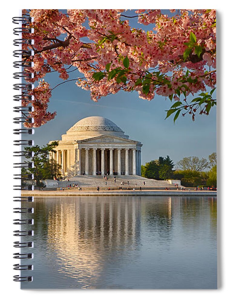 Thomas Jefferson Memorial Spiral Notebook featuring the photograph Jefferson Memorial in Spring by Jerry Fornarotto