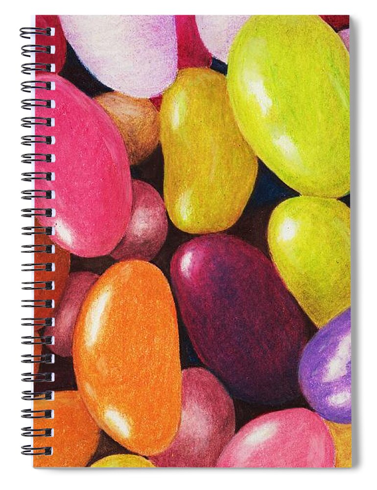 Malakhova Spiral Notebook featuring the painting Jelly Beans by Anastasiya Malakhova