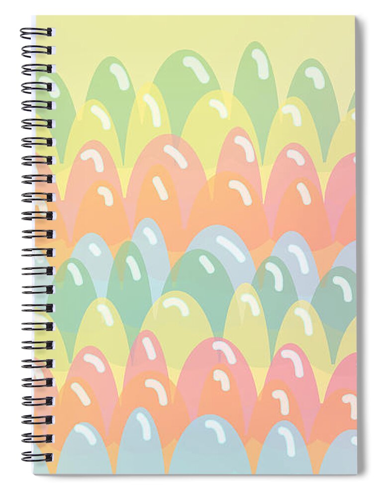 Jelly Spiral Notebook featuring the digital art Jelly Stripy Fun by Lenny Carter