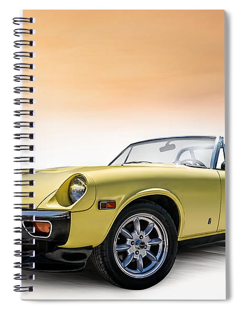 Car Spiral Notebook featuring the digital art Jensen Healey by Douglas Pittman