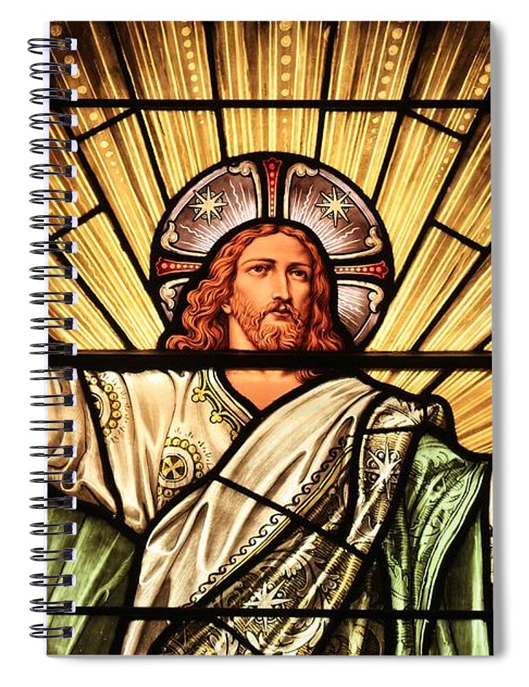 Jesus Spiral Notebook featuring the photograph Jesus - The Light Of The Wold by Adam Jewell