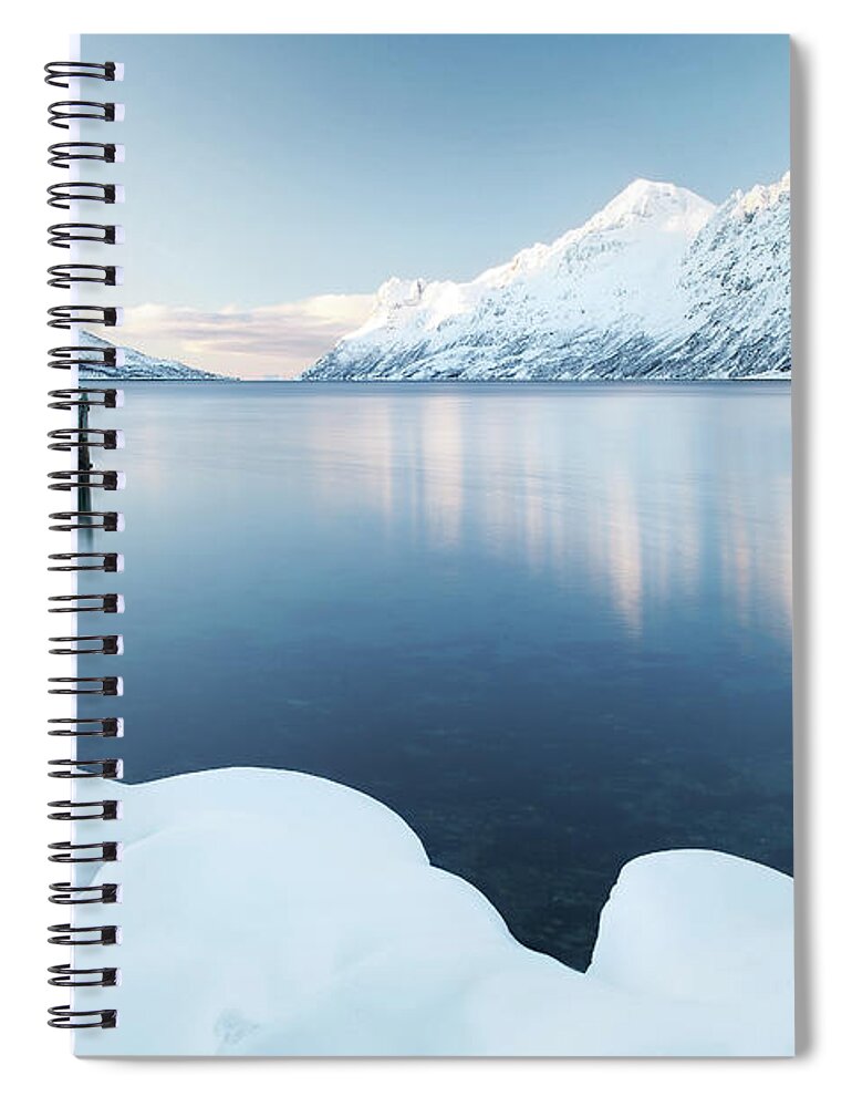 Scenics Spiral Notebook featuring the photograph Jetty At Ersfjordbotn In Norway by Getty Images
