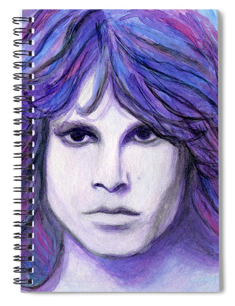 Jim Morrison Spiral Notebook featuring the painting Jim Morrison by Roz Abellera