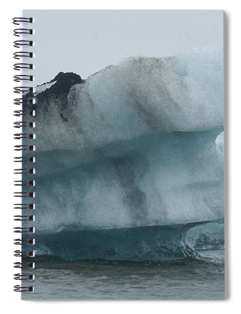 Nature Spiral Notebook featuring the photograph broken ice on Joekulsarlon Iceland by Rudi Prott