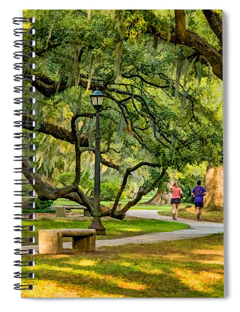 Steve Harrington Spiral Notebook featuring the photograph Jogging in City Park by Steve Harrington