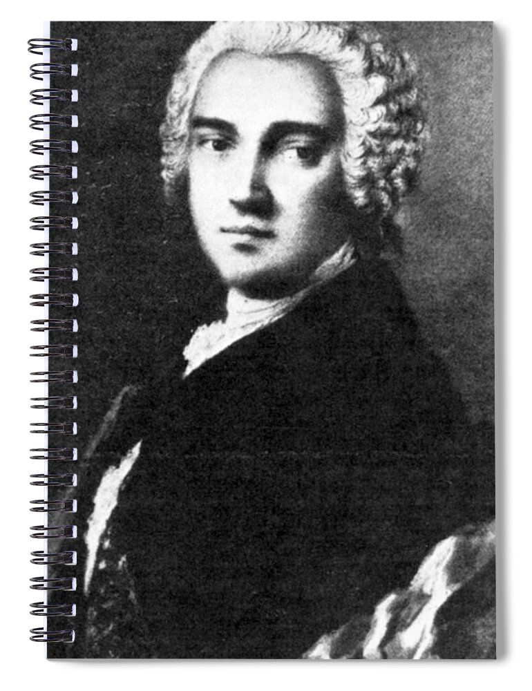 18th Century Spiral Notebook featuring the painting Johann Adolf Hasse (1699-1783) by Granger
