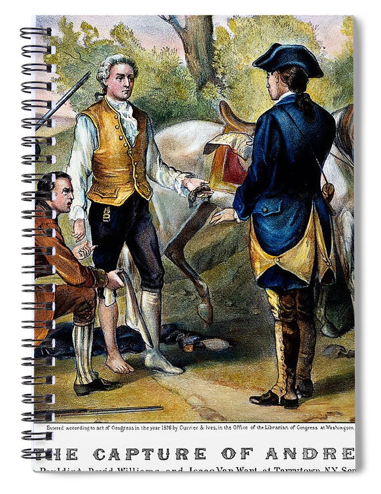 1780 Spiral Notebook featuring the photograph John Andre by Currier and Ives