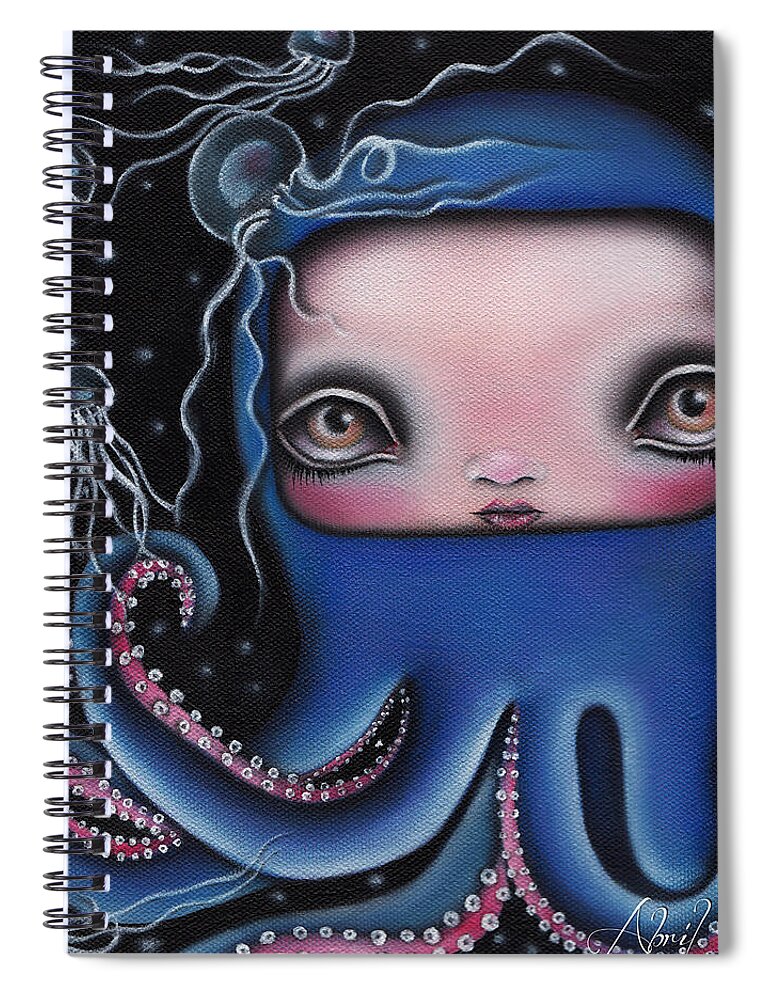 Octopus Spiral Notebook featuring the painting Jolenta by Abril Andrade