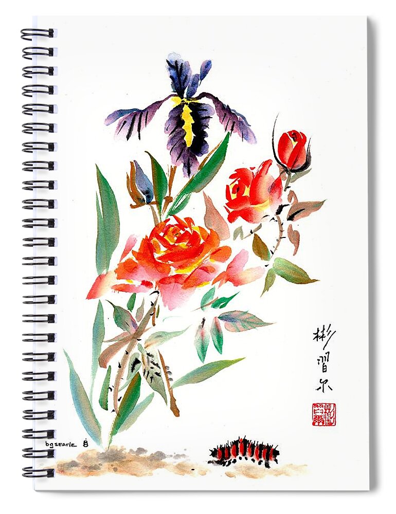 Chinese Brush Painting Spiral Notebook featuring the painting Journey by Bill Searle