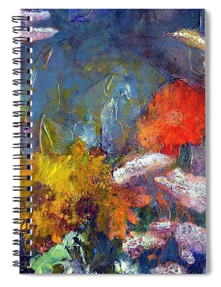 Flowers Spiral Notebook featuring the painting Journey by Claire Bull