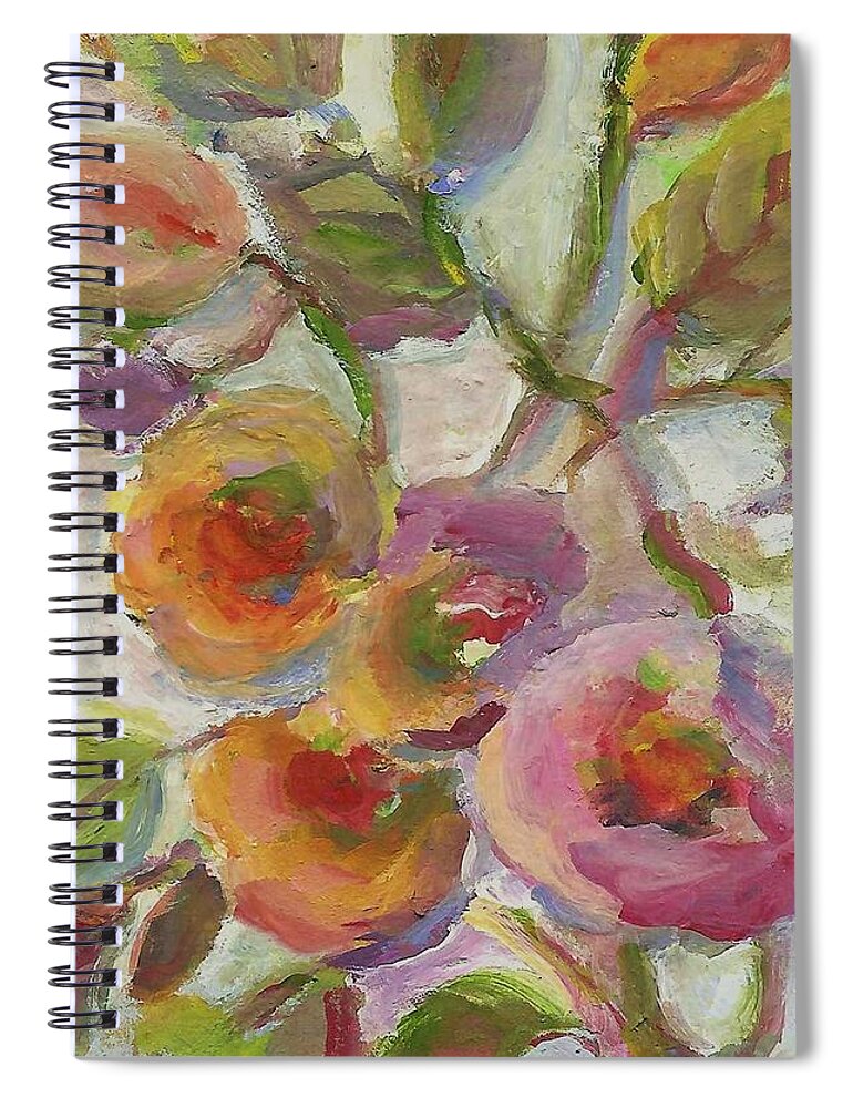 Floral Painting Spiral Notebook featuring the painting Joy by Mary Wolf