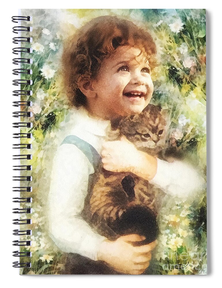 Joy Spiral Notebook featuring the painting Joy by Mo T