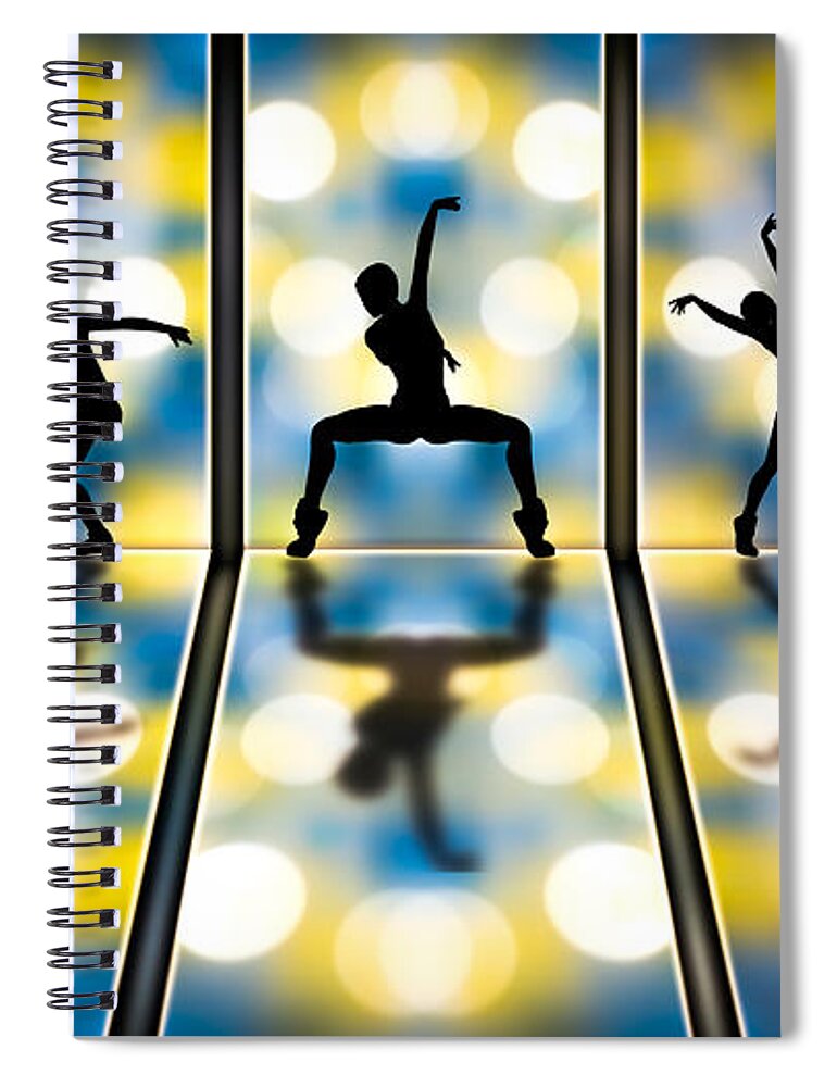 Dance Spiral Notebook featuring the digital art Joy Of Movement by Bob Orsillo
