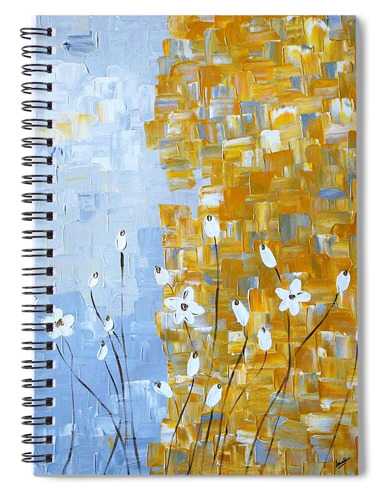Acrylic Spiral Notebook featuring the painting joy by Sonali Kukreja