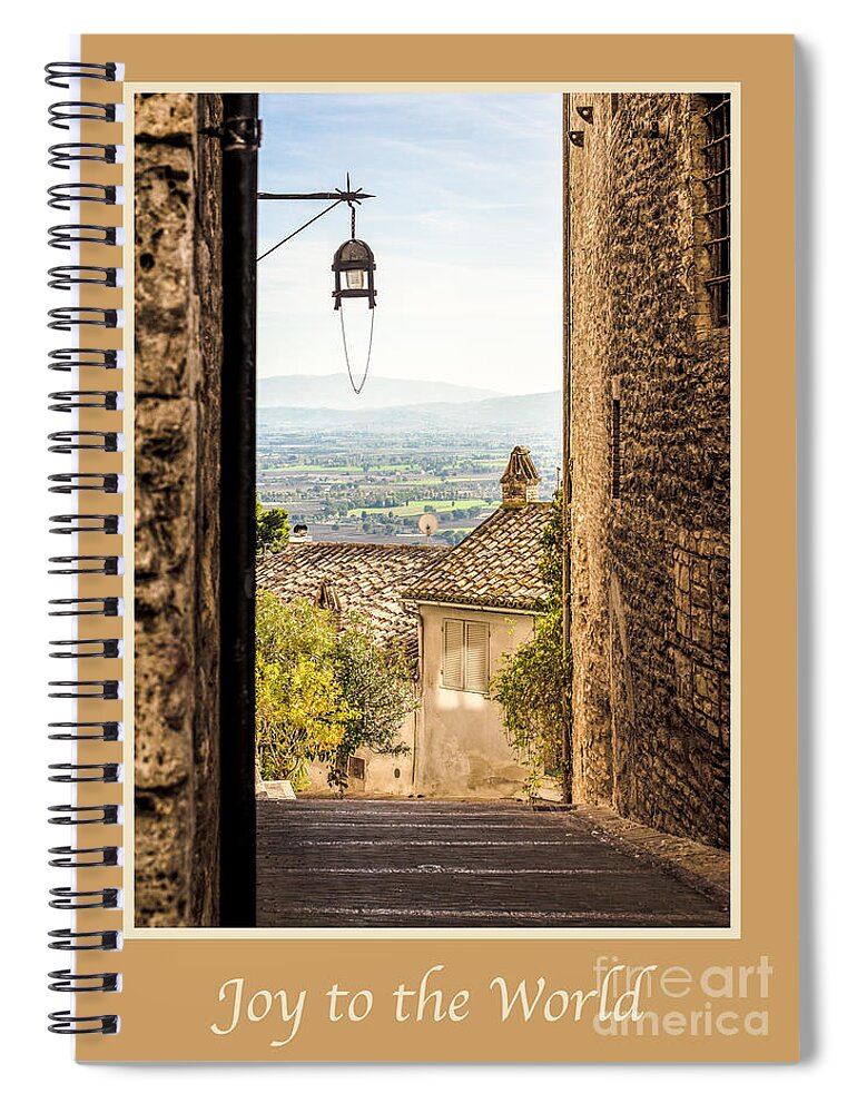 Italian Spiral Notebook featuring the photograph Joy to the World with Valley Outside Assisi by Prints of Italy
